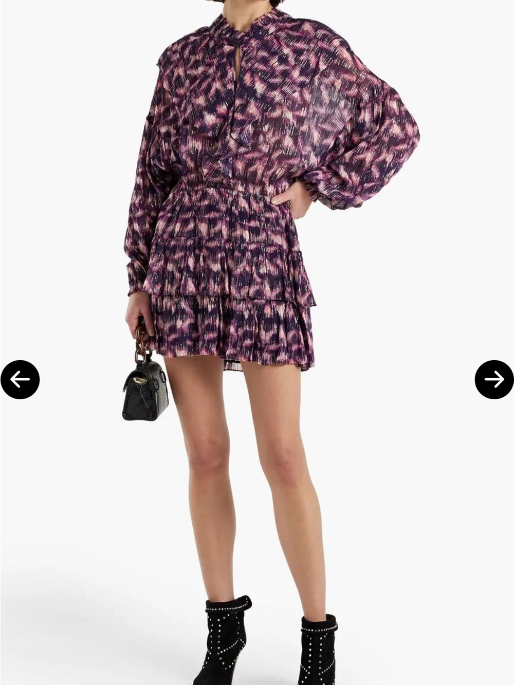 IRO Tyga metallic fil coupé printed mini dress